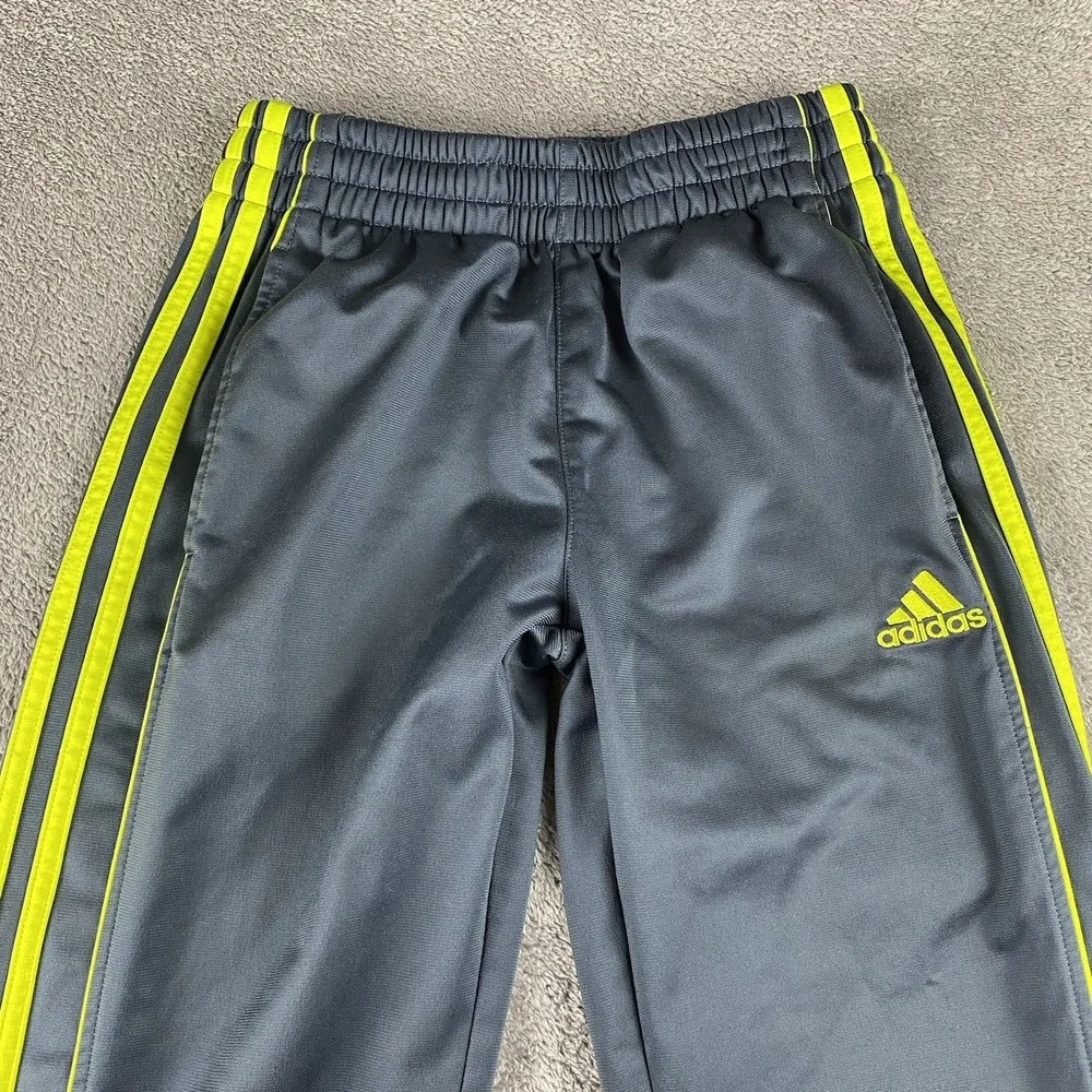 Adidas Activewear Athletic Sweatpants Youth Medium 10/12 Gray‎ Yellow - Picture 5 of 15